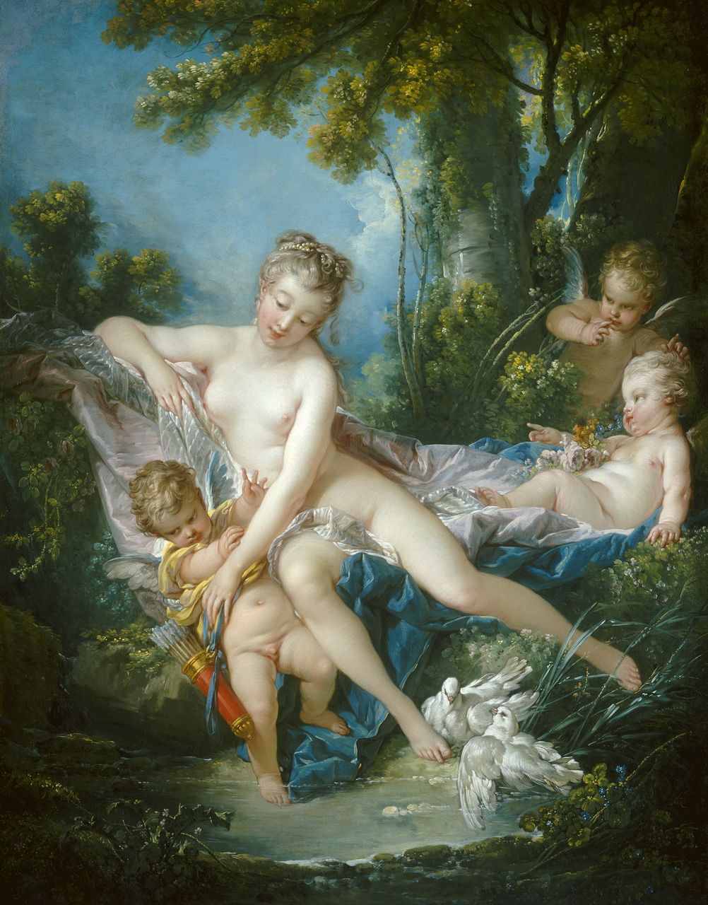 Venus Consoling Love Francois Boucher classic Rococo Oil Paintings